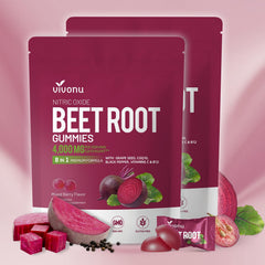 VivoNu Beet Root Gummies bottle front with 8-in-1 energy formula