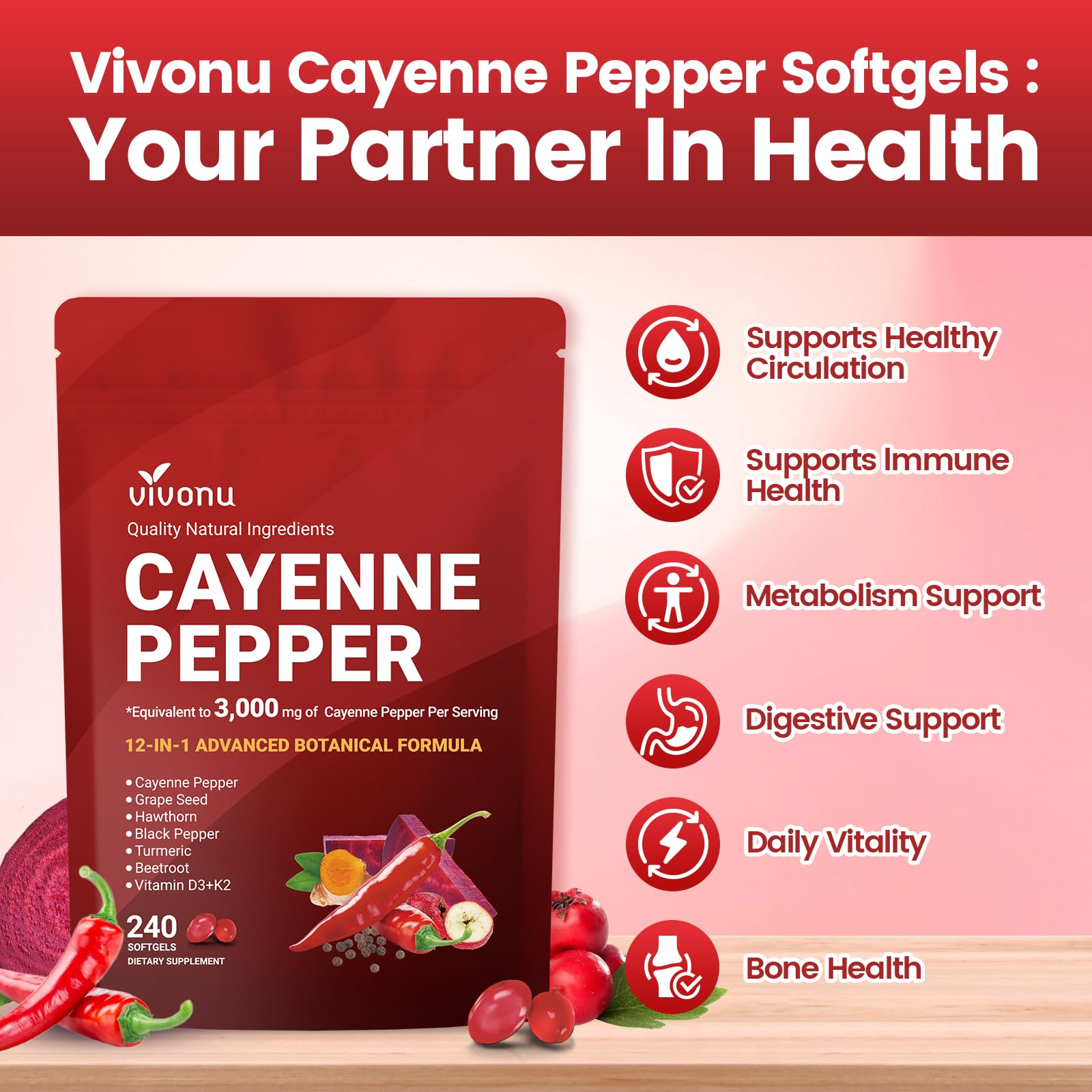 VivoNu Beetroot Turmeric combo image shows vibrant color and wellness notes.