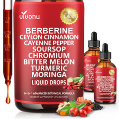 VivoNu berberine cinnamon liquid drops showing liposomal delivery for enhanced absorption