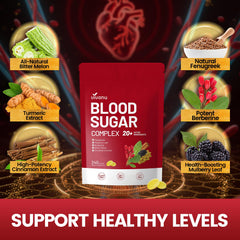 VivoNu Blood Sugar Complex ingredients close-up featuring cinnamon and turmeric.