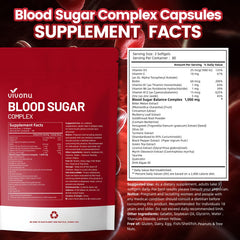 VivoNu Blood Sugar Complex label close-up highlighting gluten-free credentials.