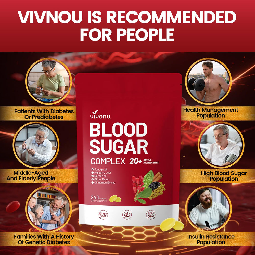 VivoNu Blood Sugar Complex packaging close-up, with clear labeling.