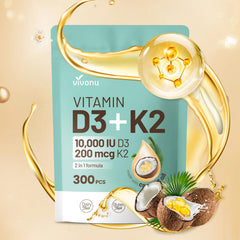 VivoNu D3 K2 softgels bottle for easy daily bone support.