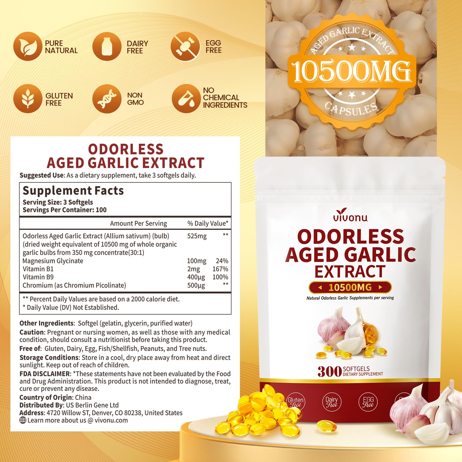 VivoNu gluten-free non-GMO label signals a clean formulation for sensitive users.