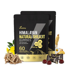 VivoNu Himalayan Shilajit Gummies bottle pour for convenient daily energy support.