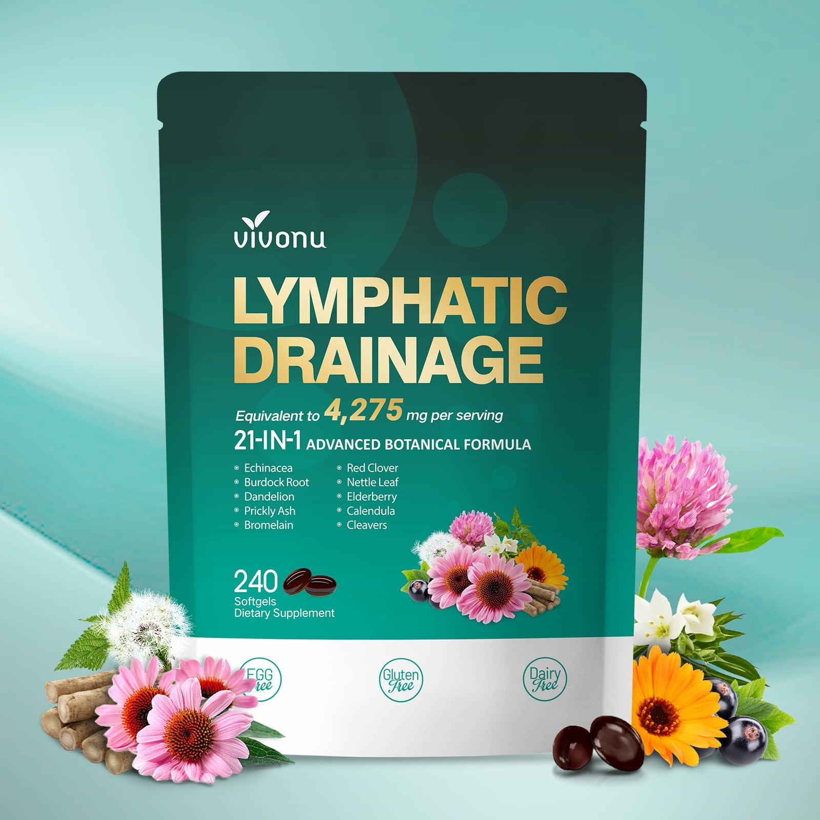 VivoNu Lymphatic Drainage bottle ready for daily wellness support
