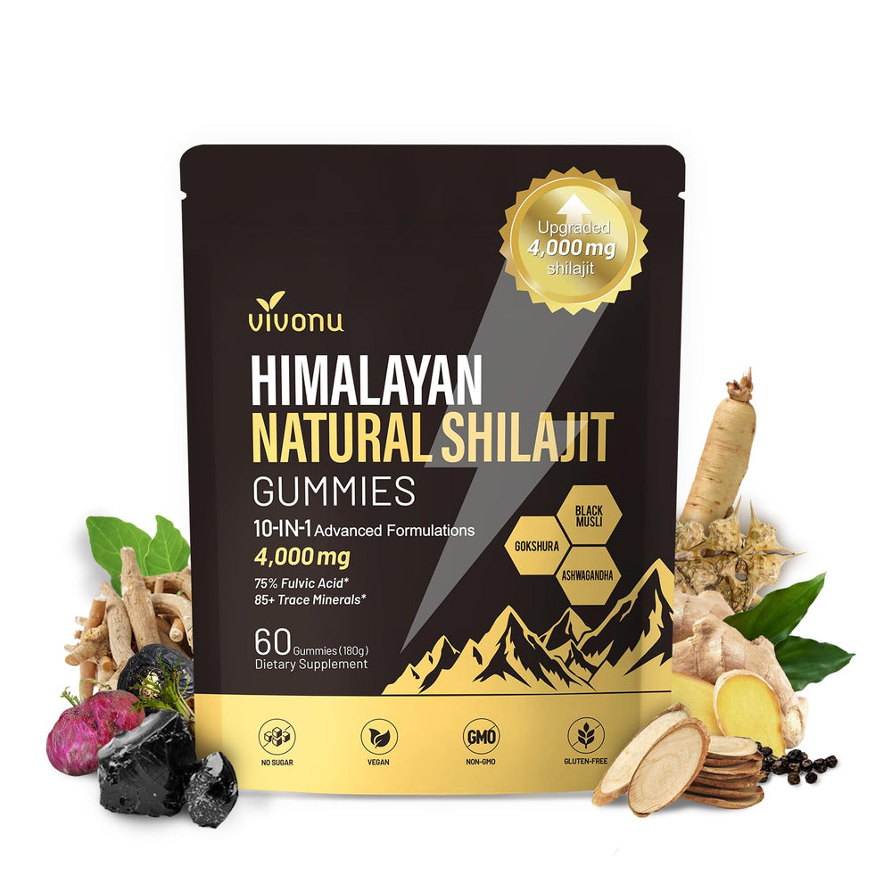 VivoNu Shilajit Gold Gummies bottle for daily vitality and energy