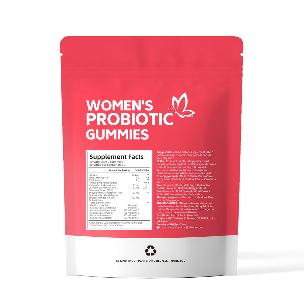Healthy woman holds VivoNu Viginal Probiotic pouch, suggesting daily vitality.