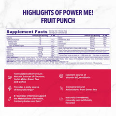 Scoop in glass showing fast mix for Fruit Punch energy.