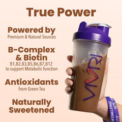 Pouring VIVRI PowerMe! powder from the bottle for a quick energy lift.