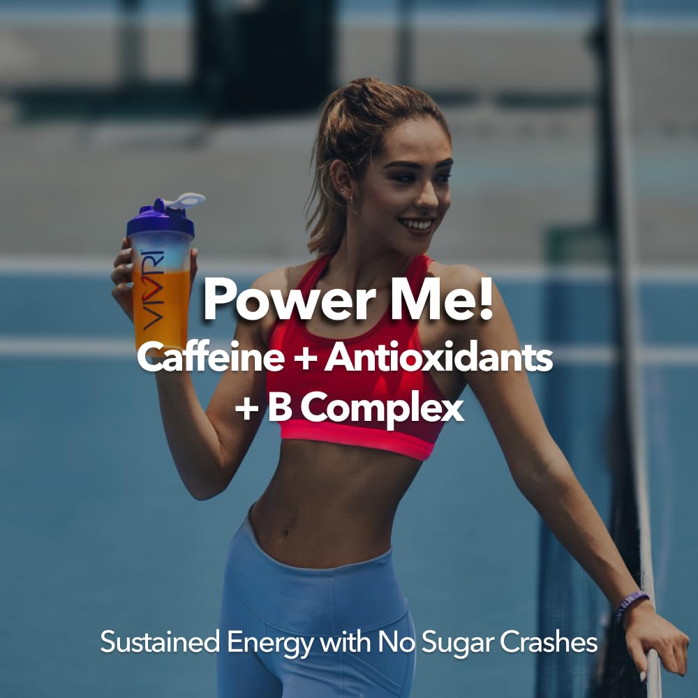 VIVRI PowerMe! green tea extract showcases antioxidant-rich energy support in each serving.