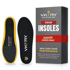VKTRY Gold carbon fiber insoles boost stability in football cleats for explosive starts