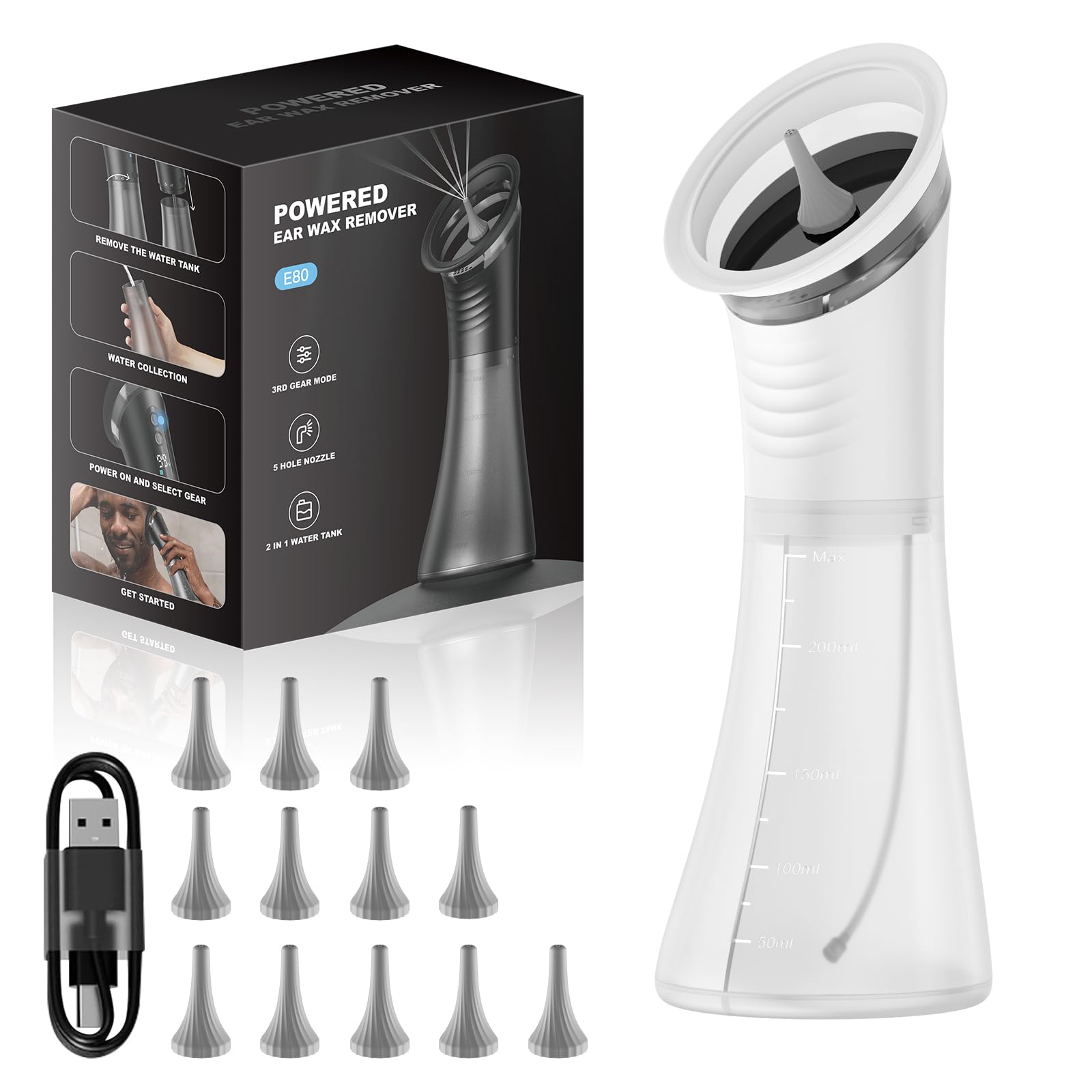 VLINGQI upgraded ear wax removal with LED display for precise control.