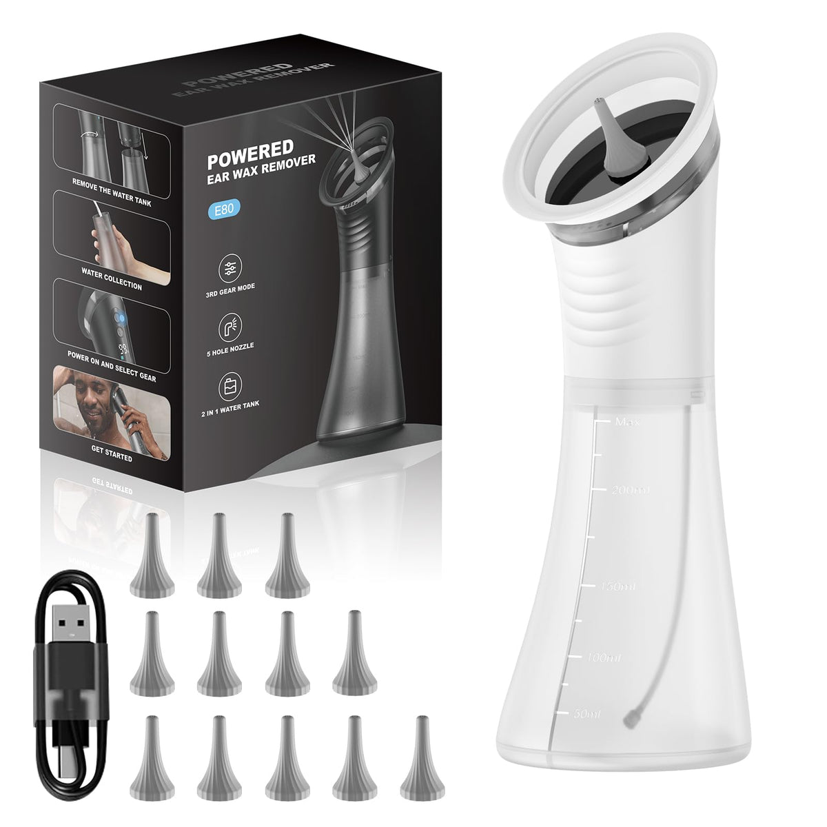 VLINGQI upgraded ear wax removal with LED display for precise control.