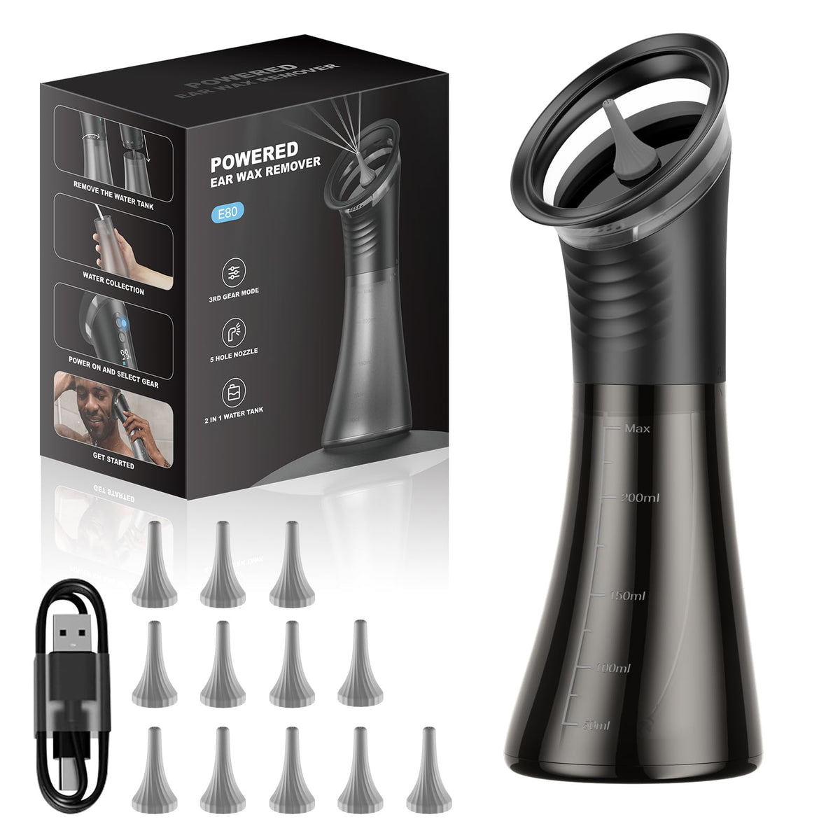 VLINGQI upgraded ear wax remover with LED display for precise control