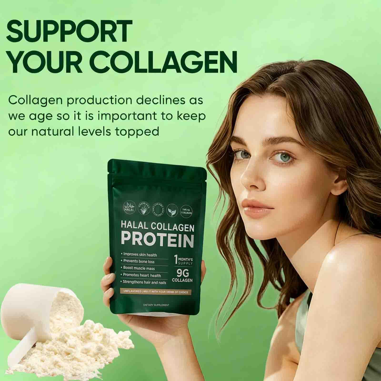 Vlsdoin collagen powder swirled into smoothie for mobility support