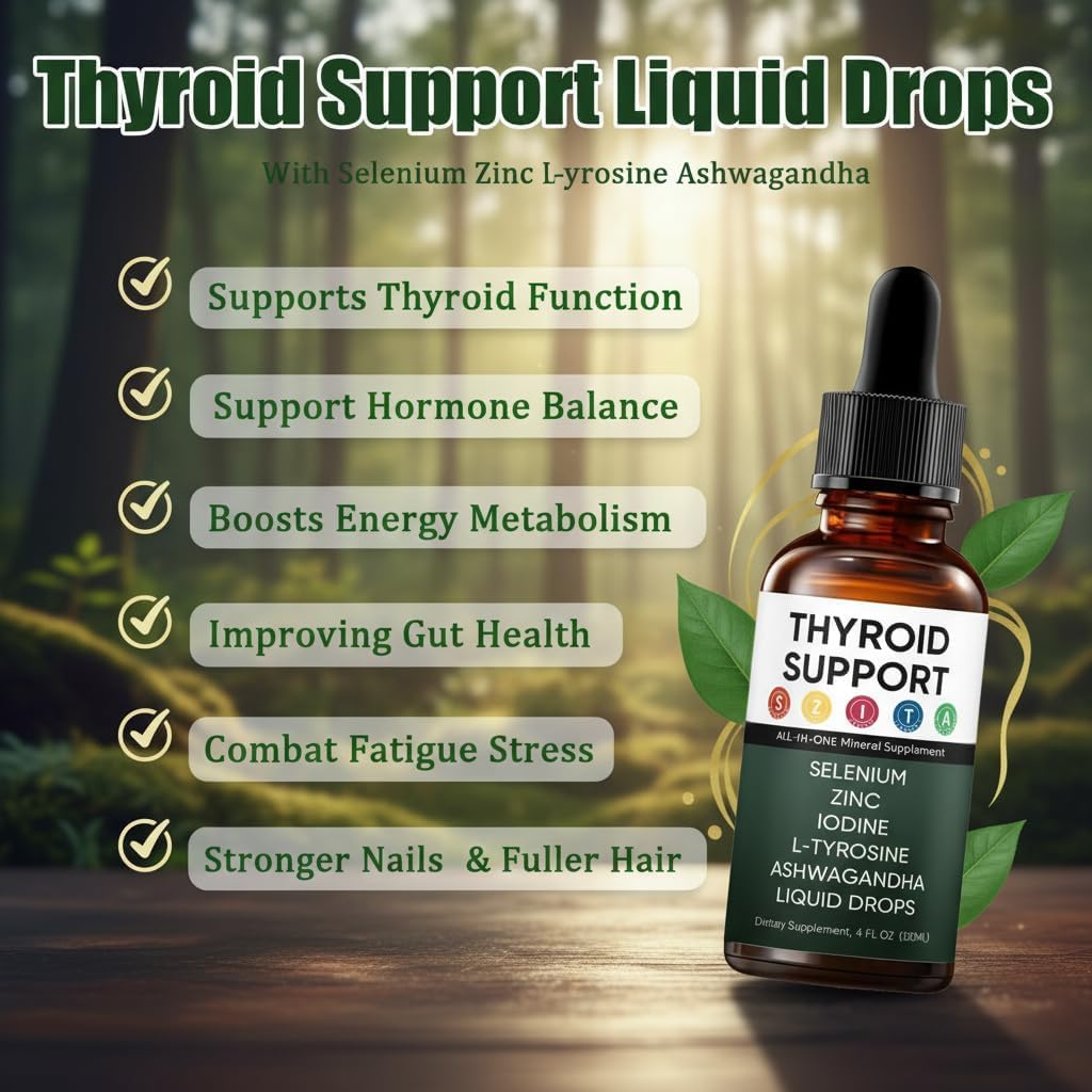 Vlsdoin Kindled Thyroid Support Drops dropper pour demonstrates easy daily dosing