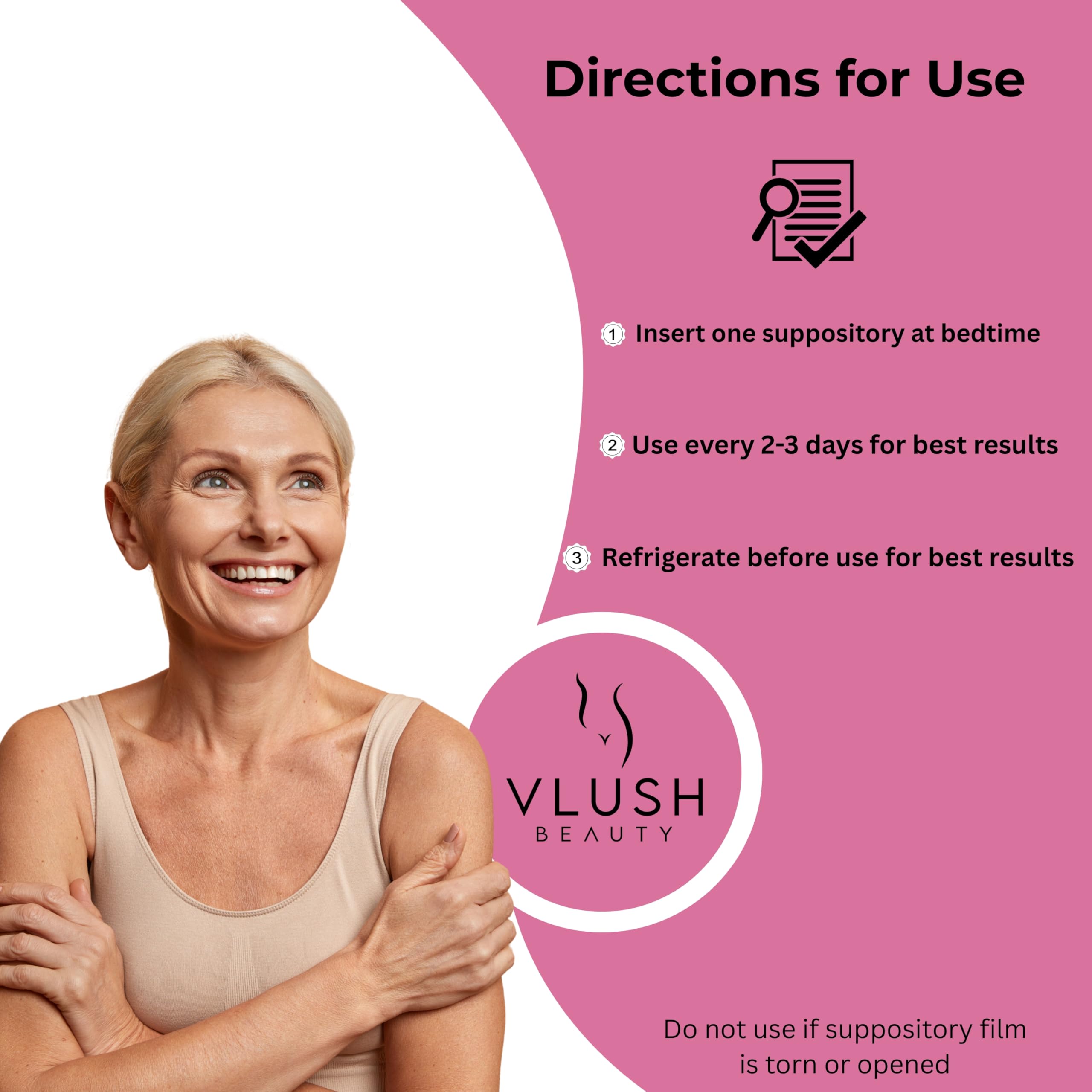 VLUSH fragrance-free labeling indicating clean, gentle intimate care.