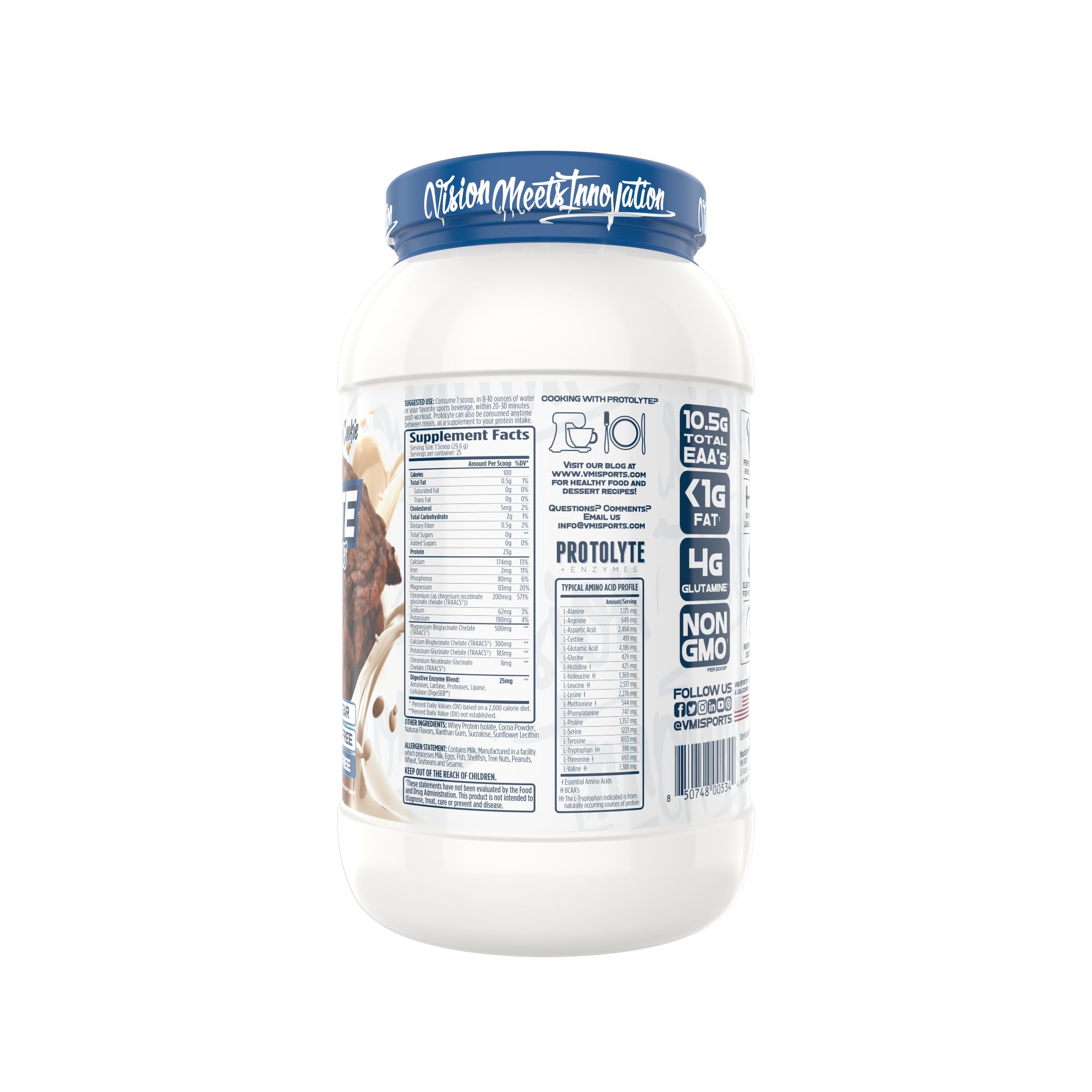 Non-GMO ProtoLyte whey isolate provides a clean protein option.