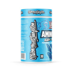 Blue Shark Gummy flavor label highlighting electrolytes and recovery support