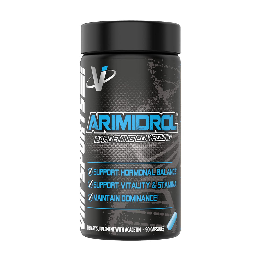 VMI Sports Arimidrol bottle front view, performance-focused formula for men