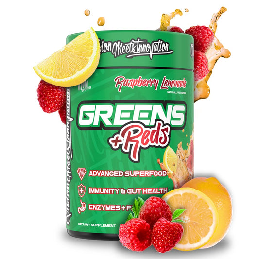 VMI Sports Greens + Reds bottle open for daily immunity and gut health ritual