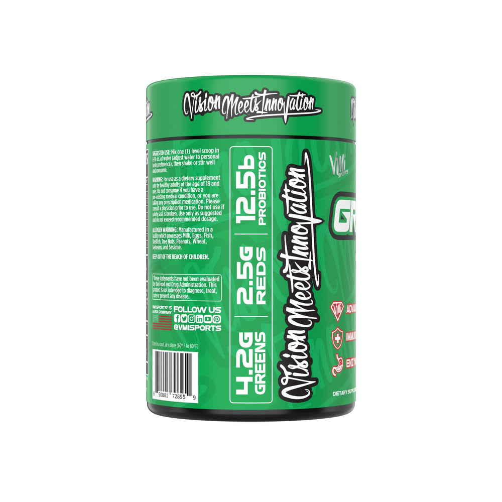 VMI Sports Greens + Reds shake being stirred for convenient nutrition