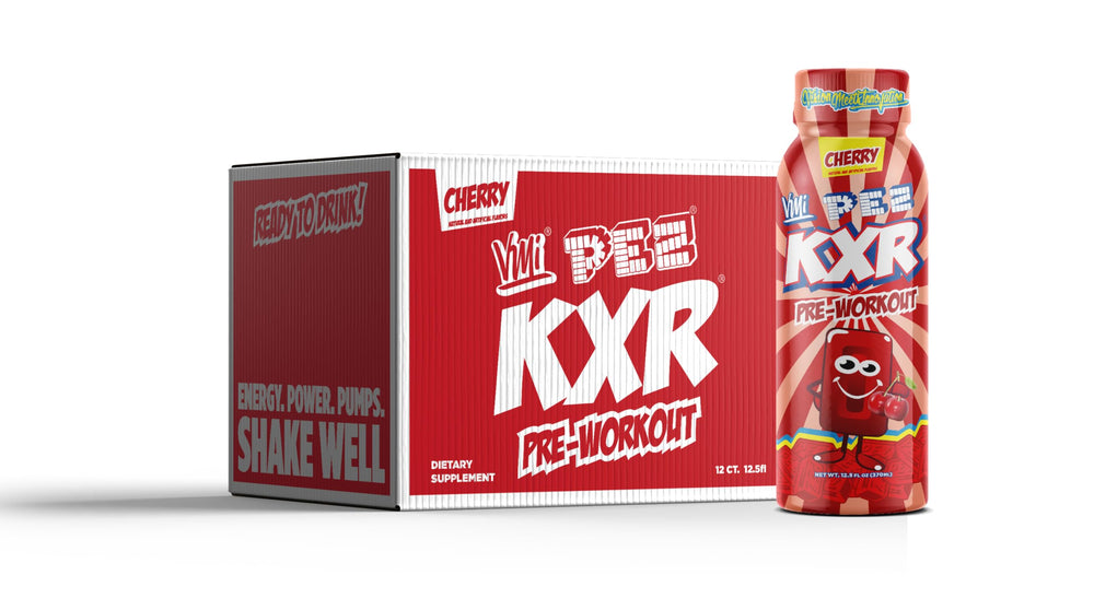 VMI Sports KXR bottle close-up showing ready-to-drink energy boost