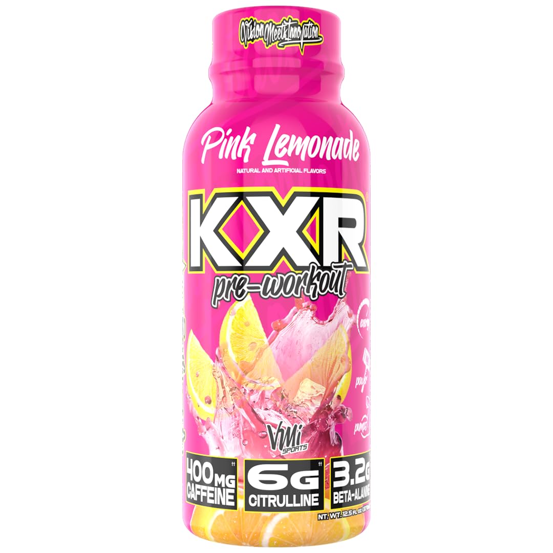 VMI Sports KXR flavor variety display featuring Pink Lemonade and more.