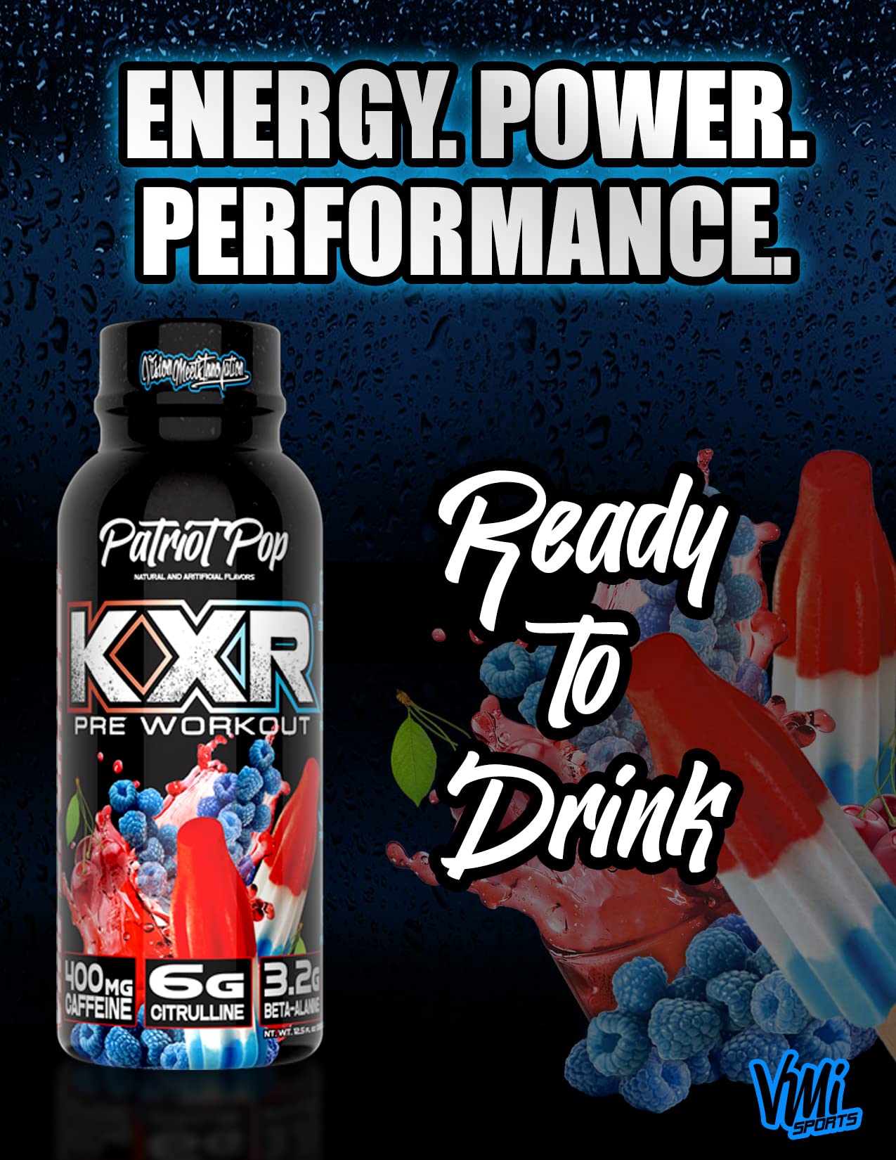 VMI Sports KXR Miami Vice bottle captures tropical flavor energizing athletes.