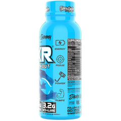 VMI Sports KXR nutrition label visible emphasizing high stimulant formulation.