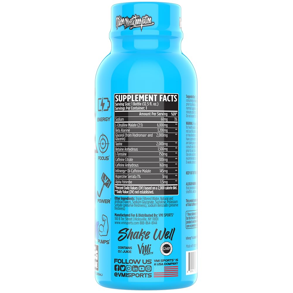 VMI Sports KXR blue gummy bottle pack of 12 bottles for on-the-go fueling.