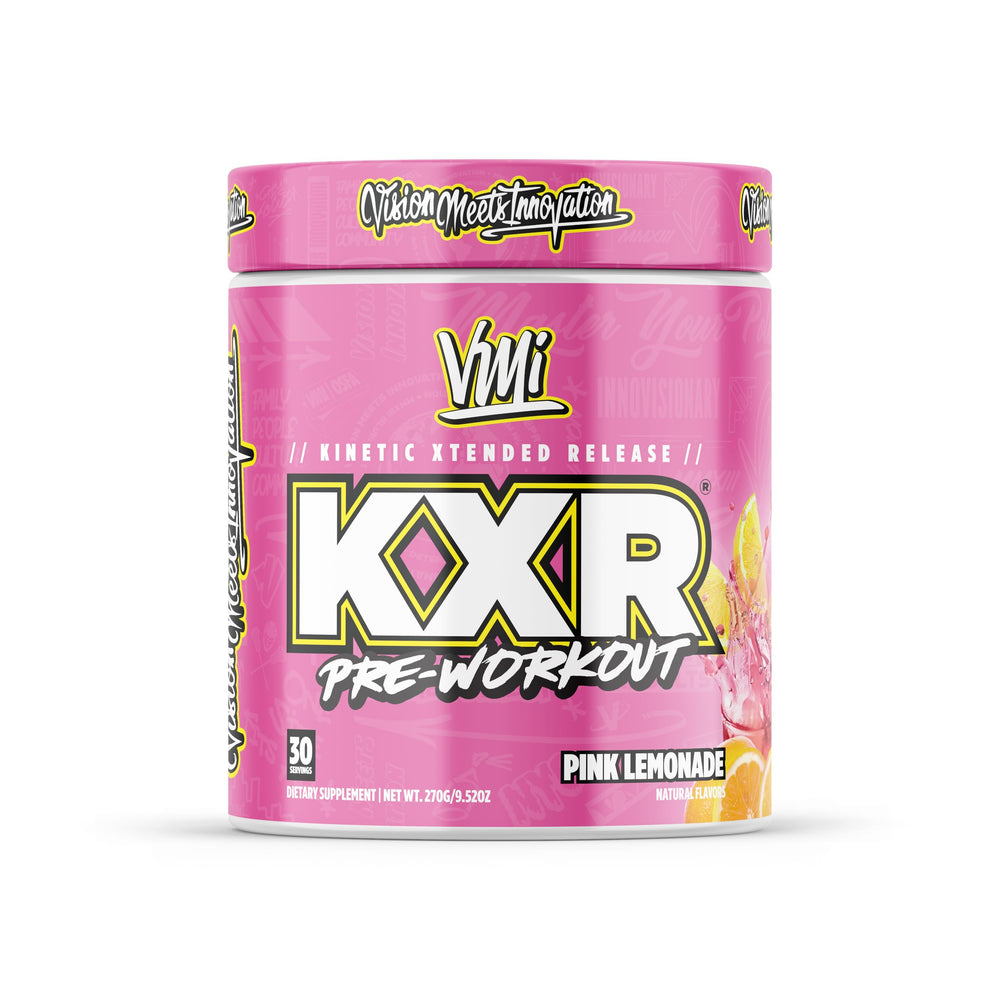 VMI Sports KXR Pink Lemonade tub ready for a pre-workout energy boost.