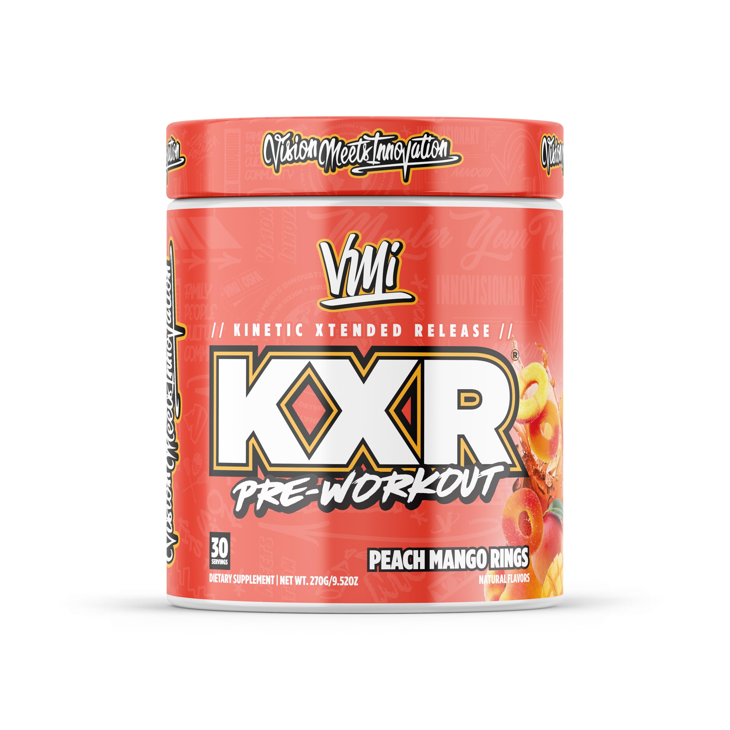VMI Sports KXR Peach Mango Rings bottle ready-to-drink energy.