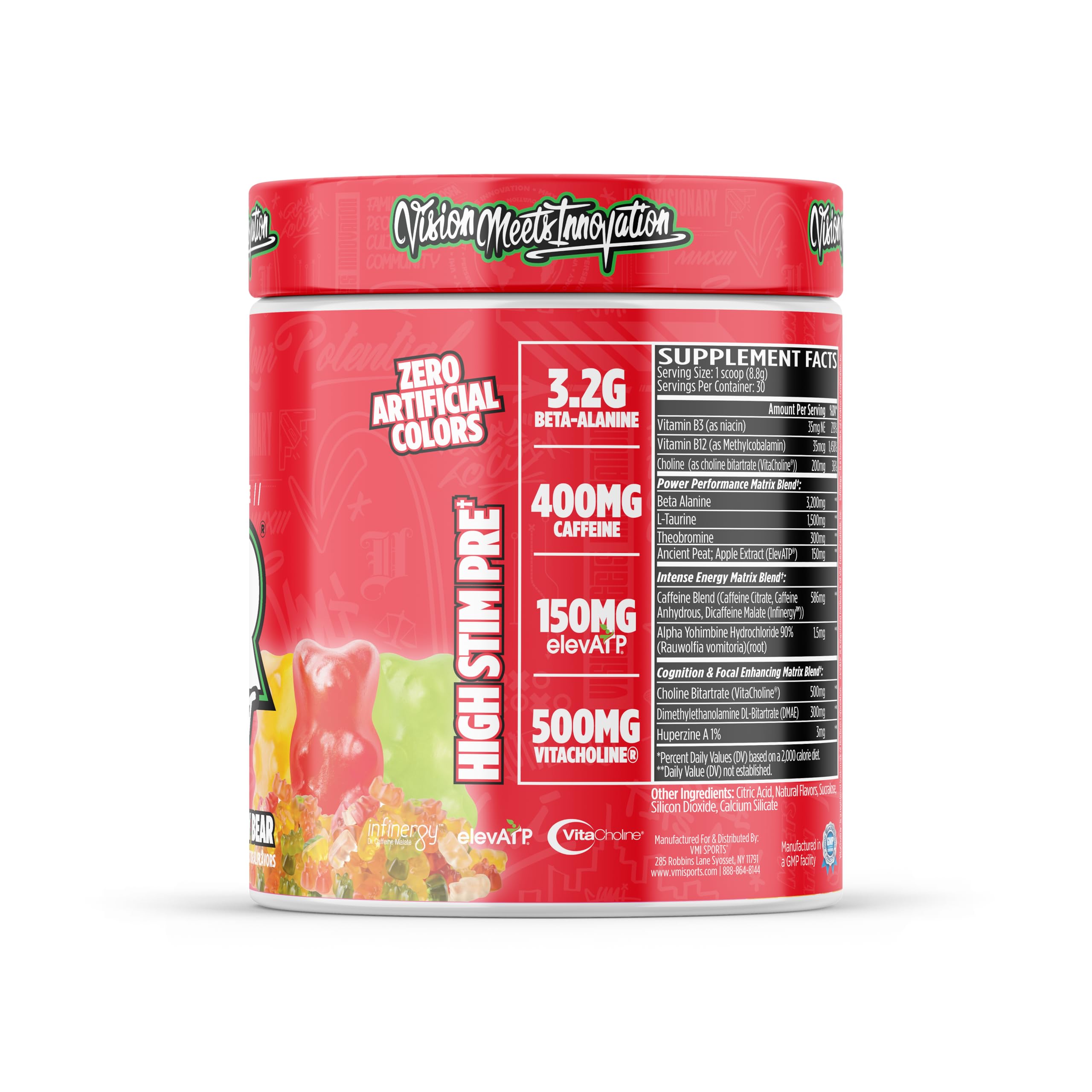 VMI Sports KXR pre-workout powder dissolving in water for a smooth energy mix.