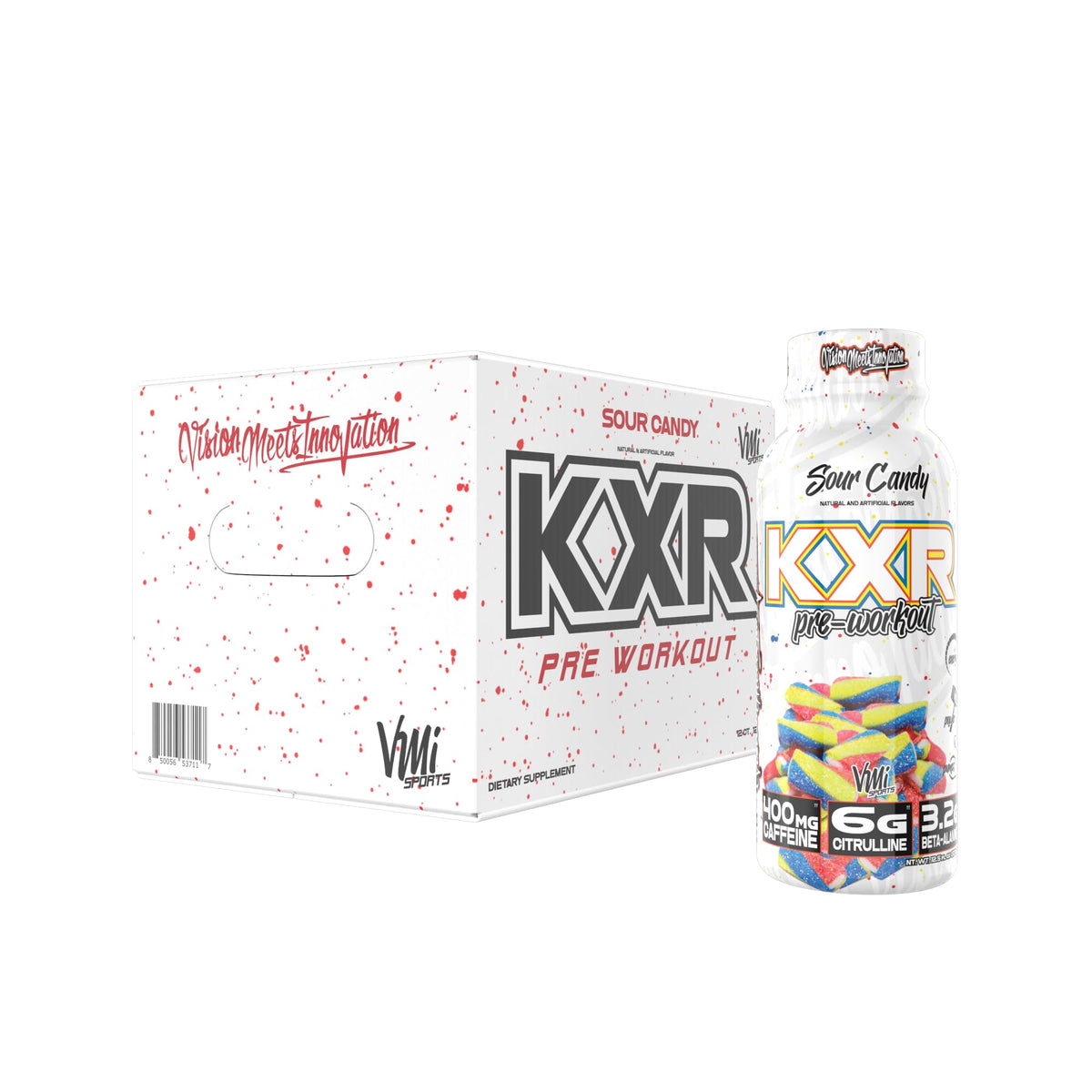 VMI Sports KXR RTD Pink Lemonade bottle shows energy-boosting formula benefits