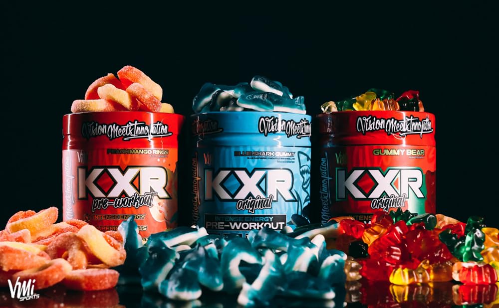 Shaker glass with KXR mix reveals vibrant pink drink and smooth texture.