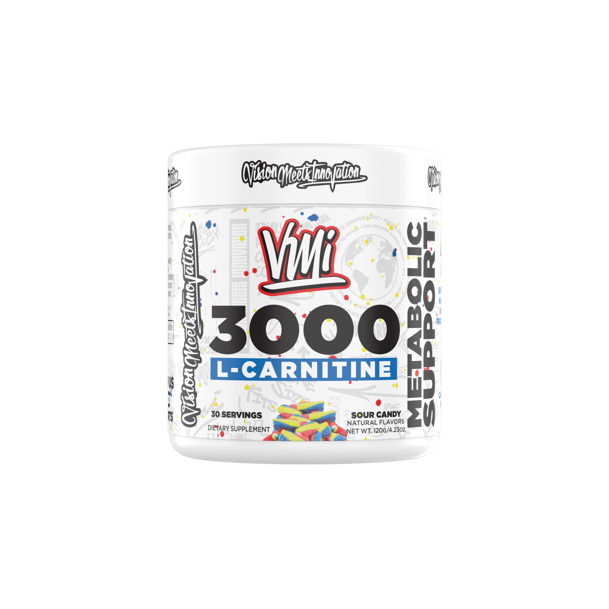 VMI Sports L-Carnitine 3000 bottle view showing packaging for energy support