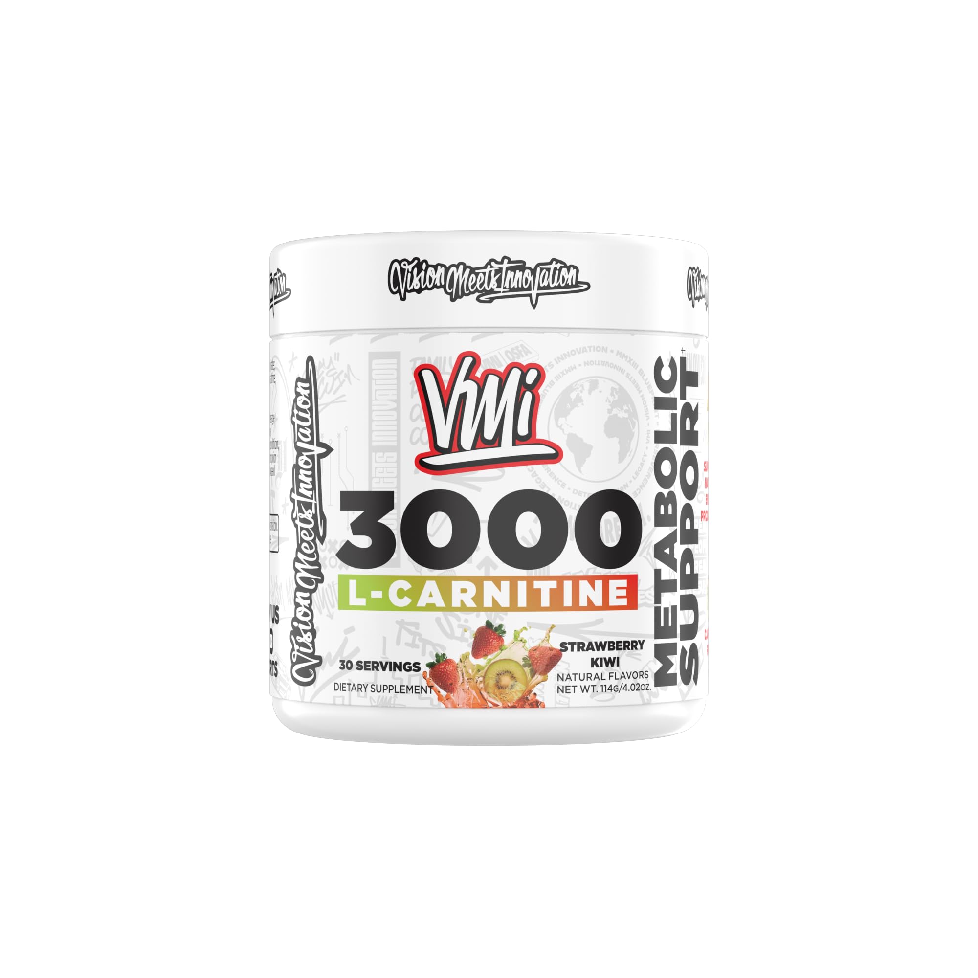 VMI Sports L-Carnitine 3000 powder bottle for daily energy support.