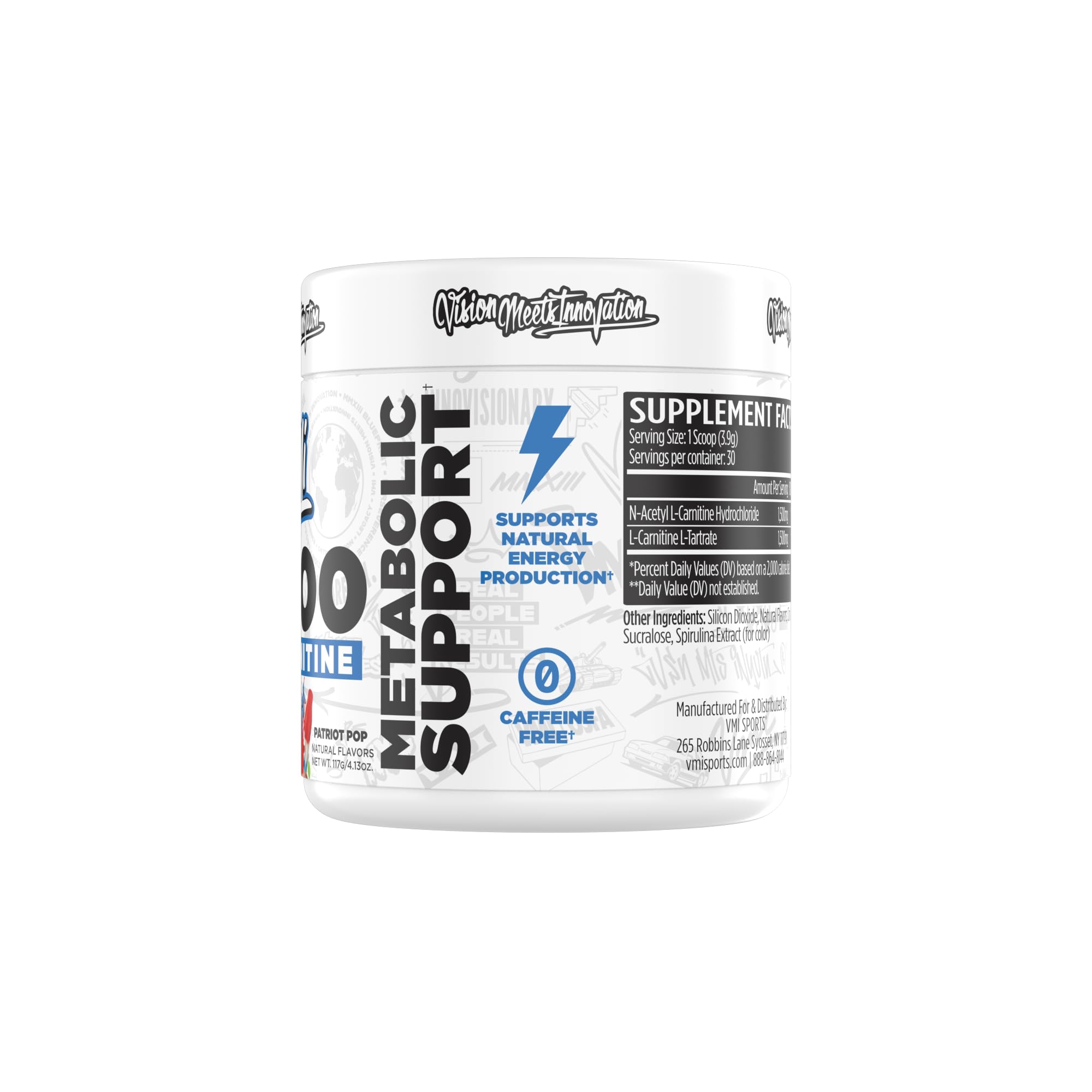 Prepared shake with VMI Sports L-Carnitine 3000 powder for a smooth energy boost.