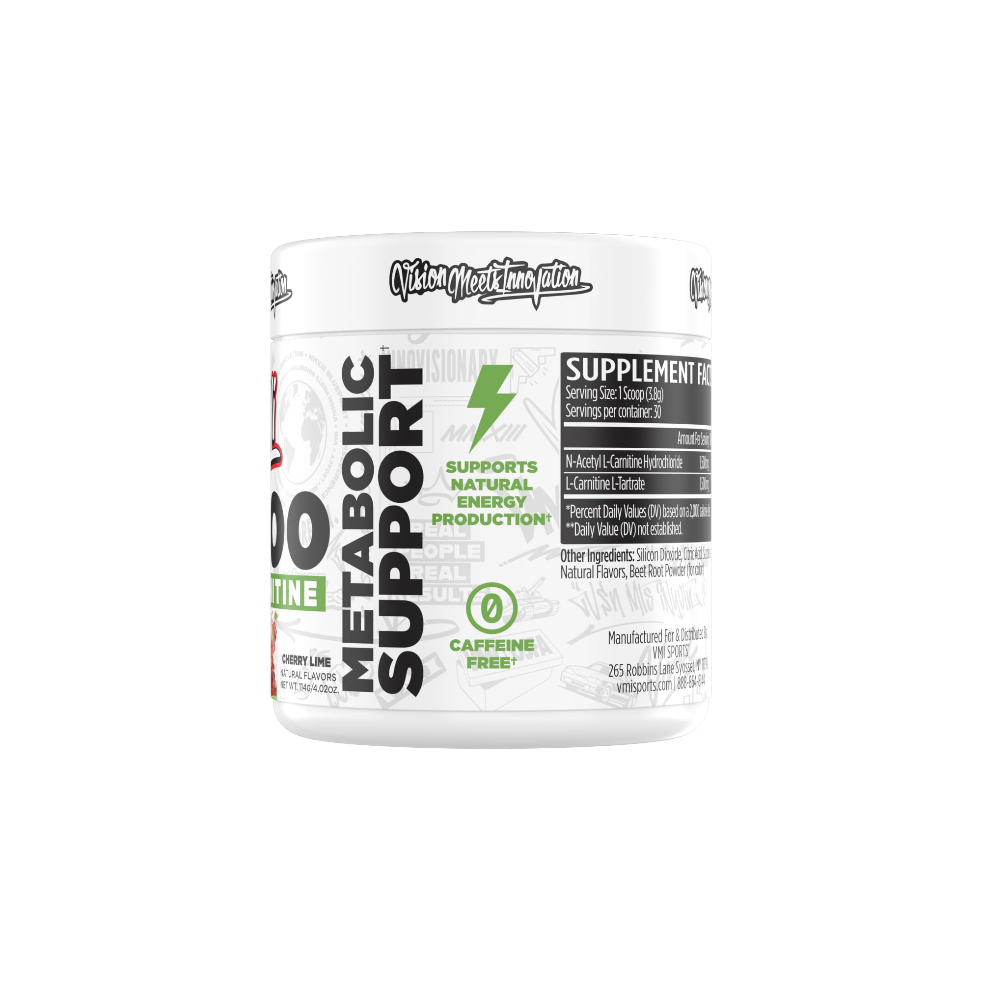 VMI Sports L-Carnitine 3000 powder in a glass for flavor