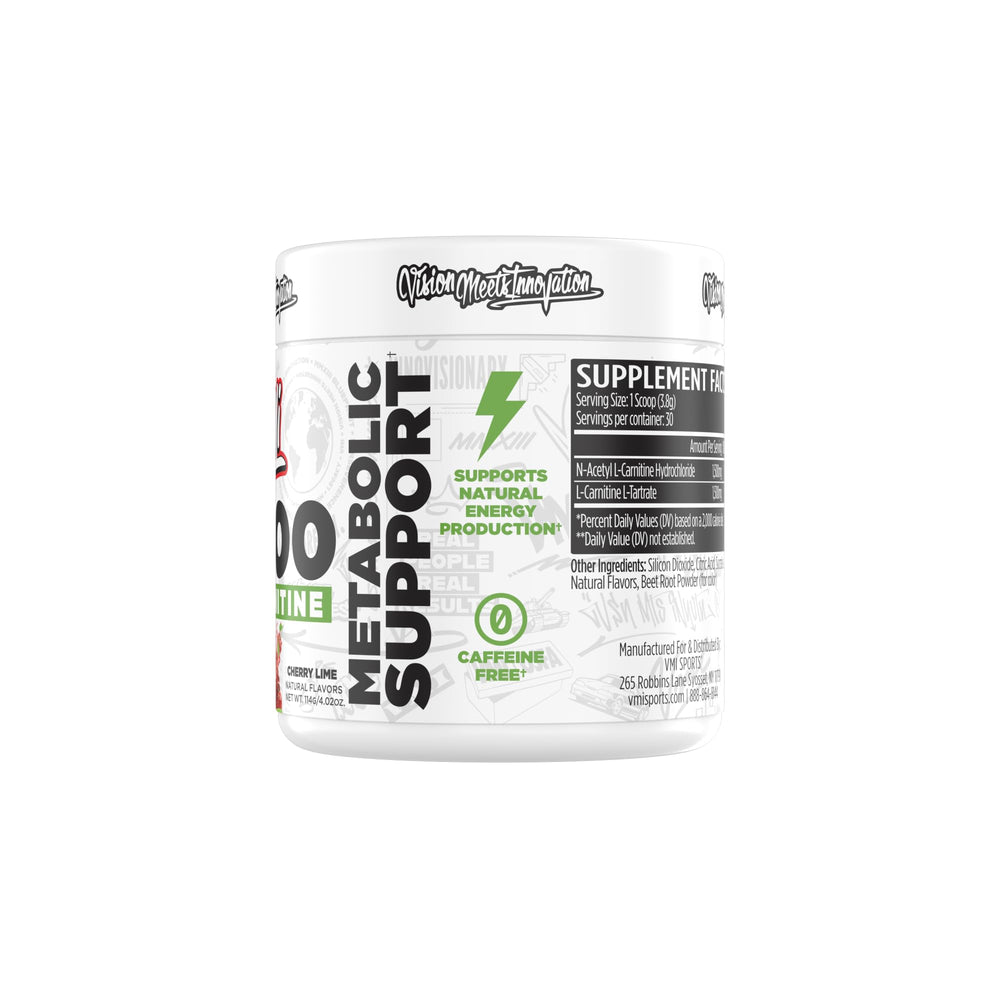 VMI Sports L-Carnitine 3000 powder in a glass for flavor