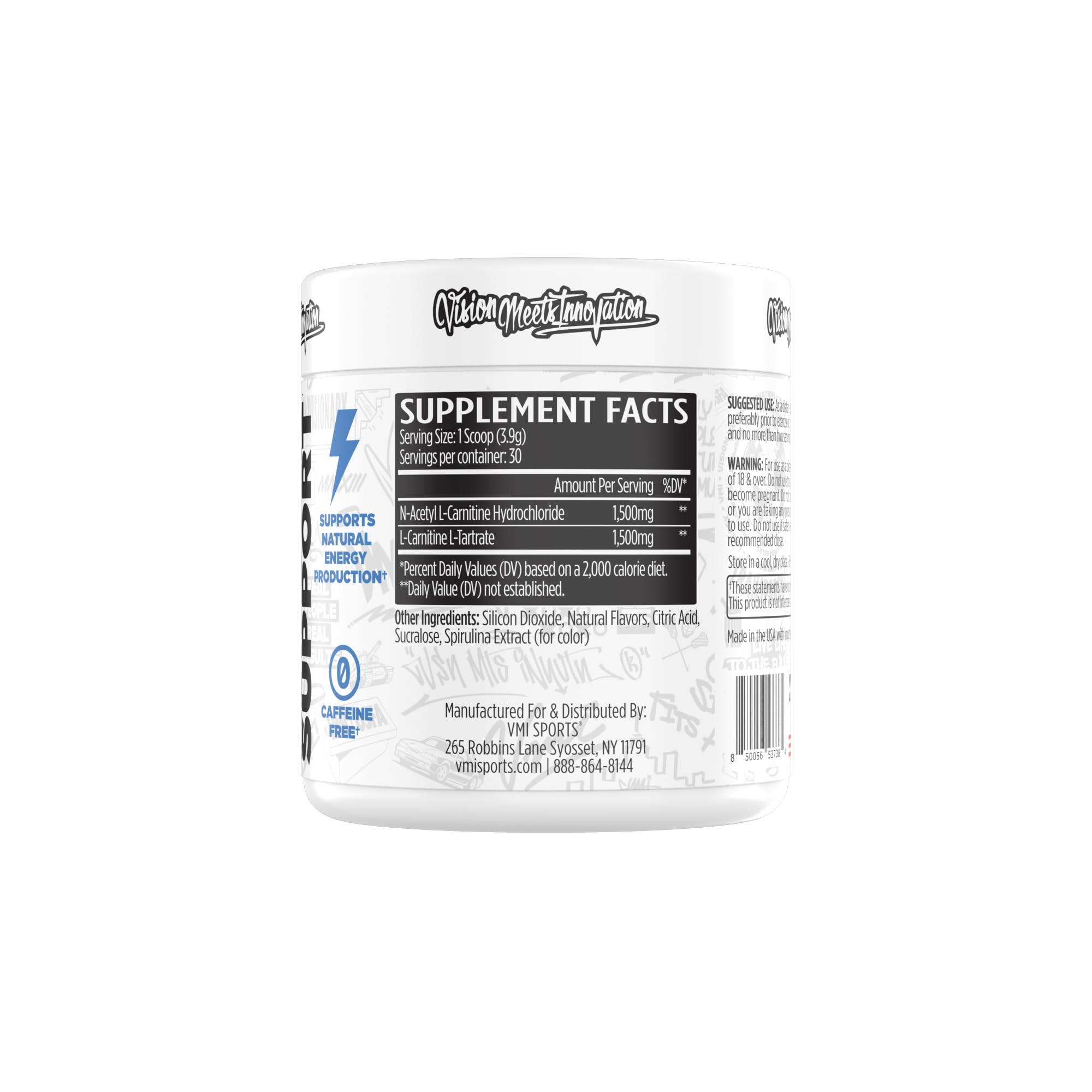 Pouring VMI Sports L-Carnitine 3000 powder supports endurance during workouts.