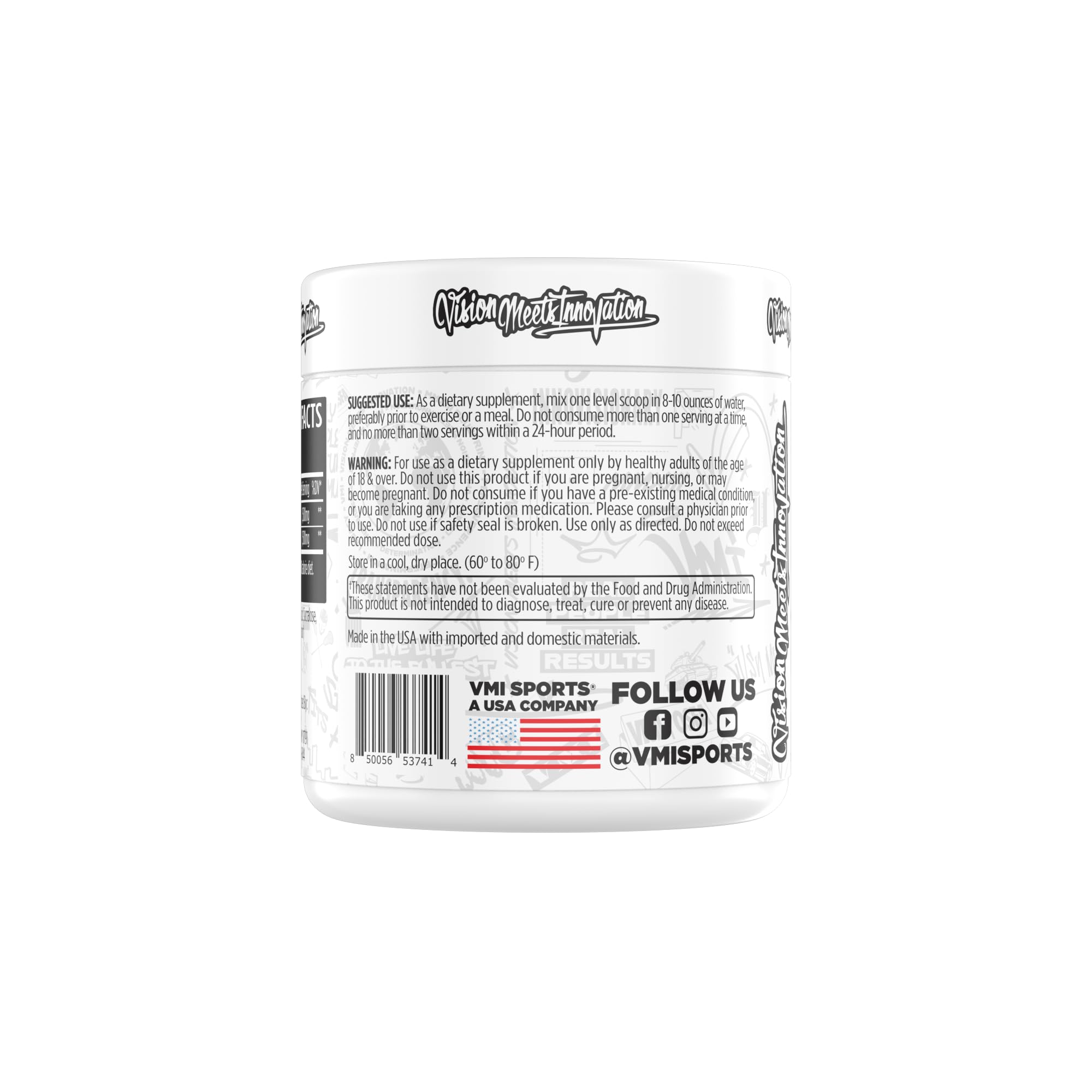 VMI Sports L-Carnitine 3000 powder being stirred for a pre-workout mix.