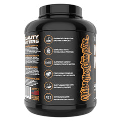 VMI Sports Major Mass shake glass shows apple pie flavor ideal post-workout shake.
