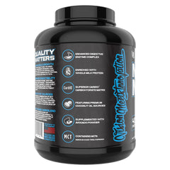 VMI Sports Major Mass gainer shake being prepared in a glass for post-workout use.