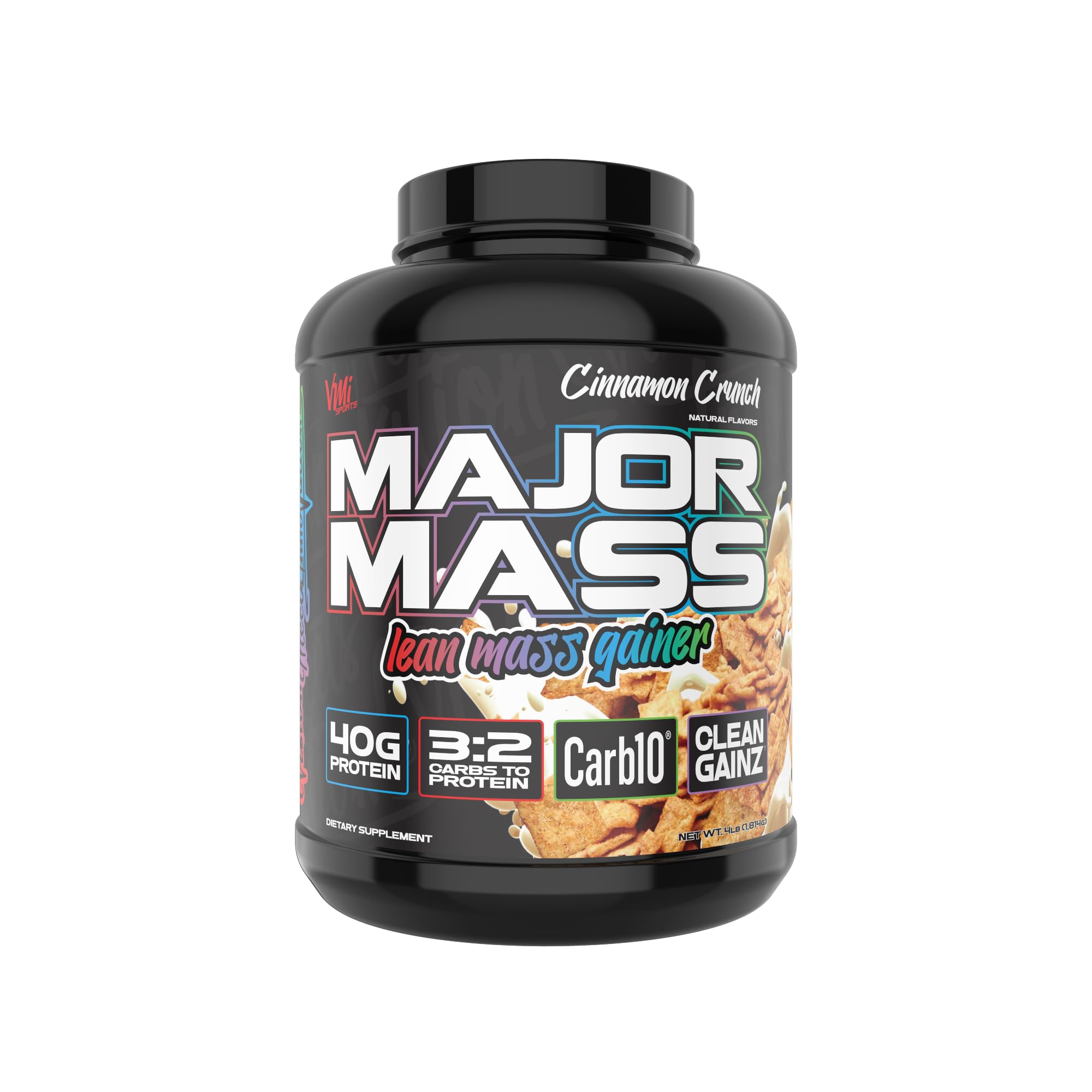 VMI Sports Major Mass packaging emphasizes quality ingredients