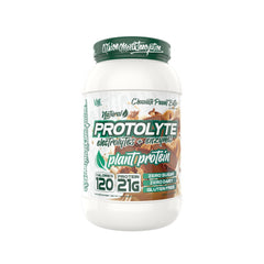 VMI Protolyte plant protein tub in Chocolate Peanut Butter flavor, ideal for post-workout refuel.