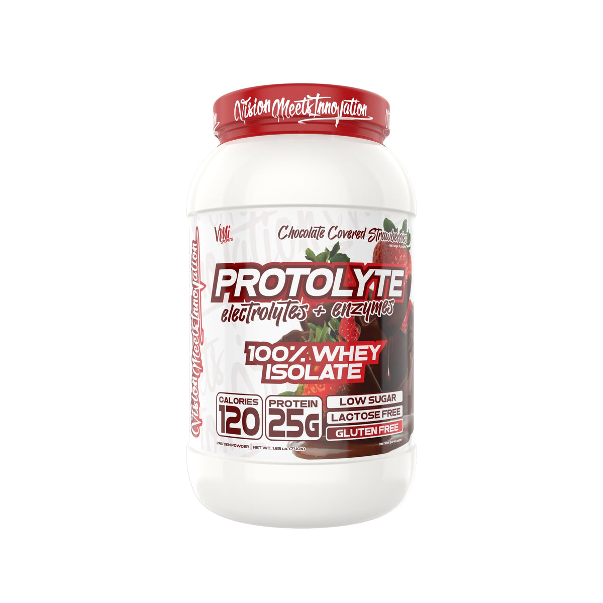 VMI Sports ProtoLyte whey isolate bottle front showing the product andLabel