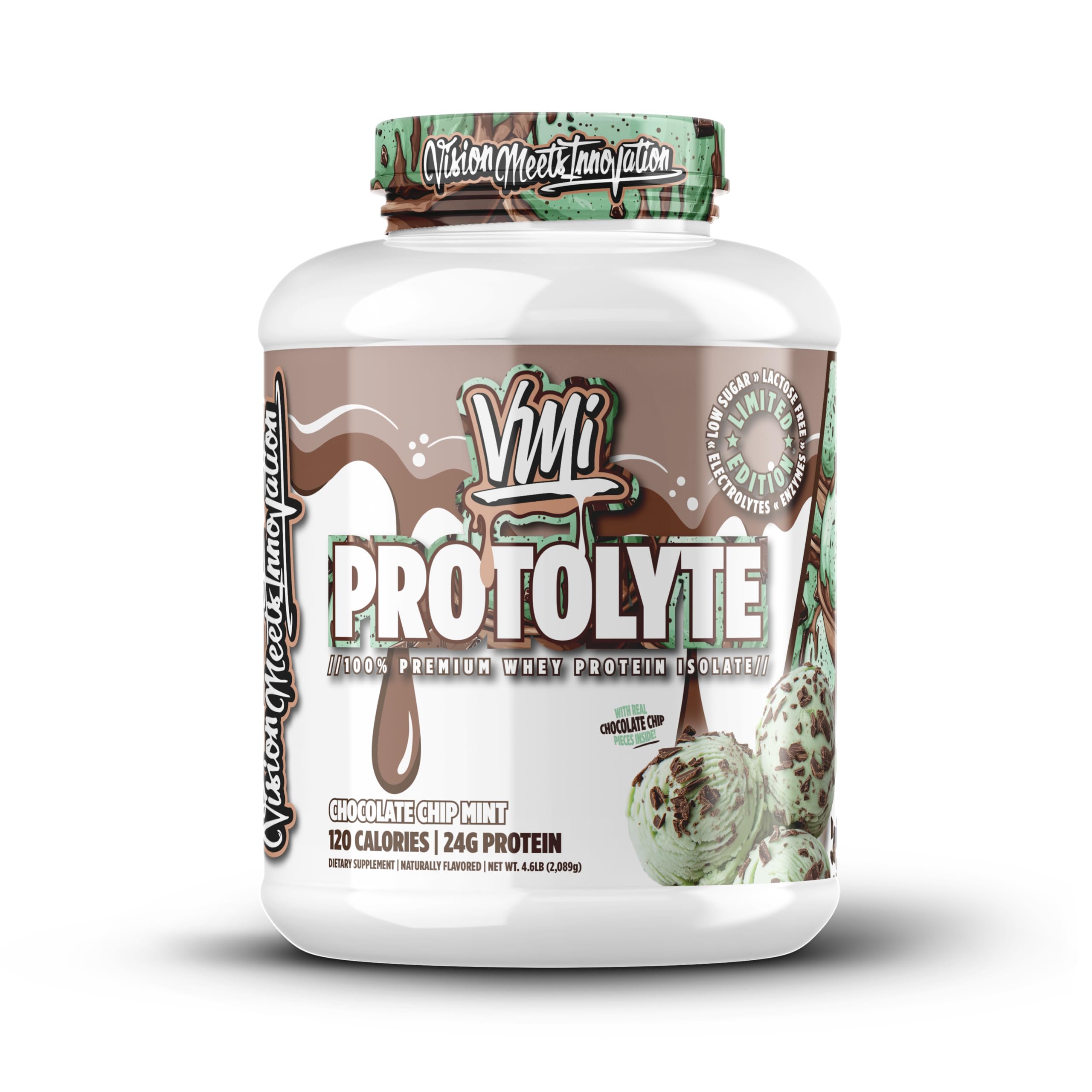 VMI Sports Protolyte bottle with mint chocolate chip for post-workout recovery